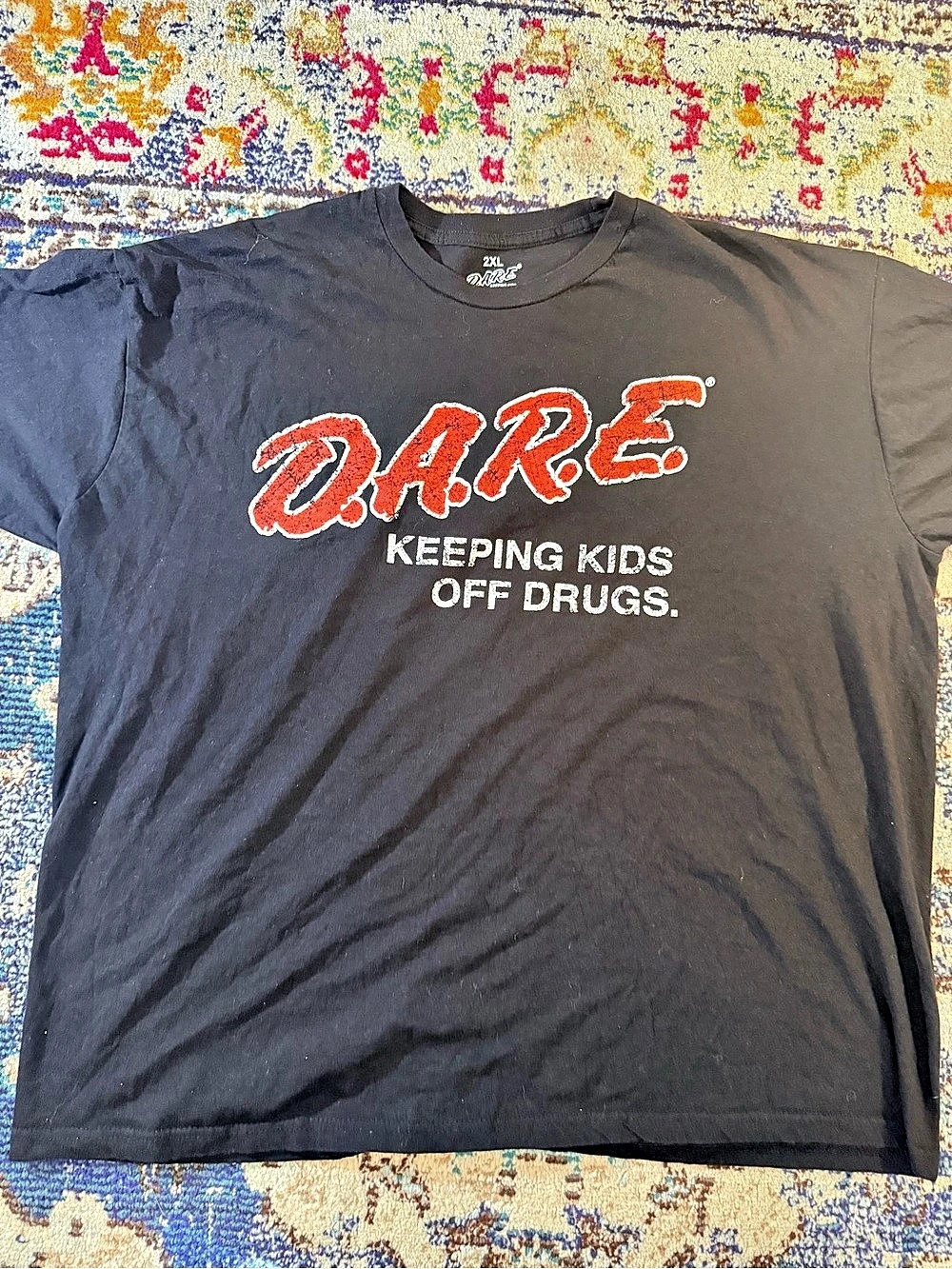 D.A.R.E. Keeping Kids Off Drugs Graphic T-Shirt Graphic Tee Black 2XL